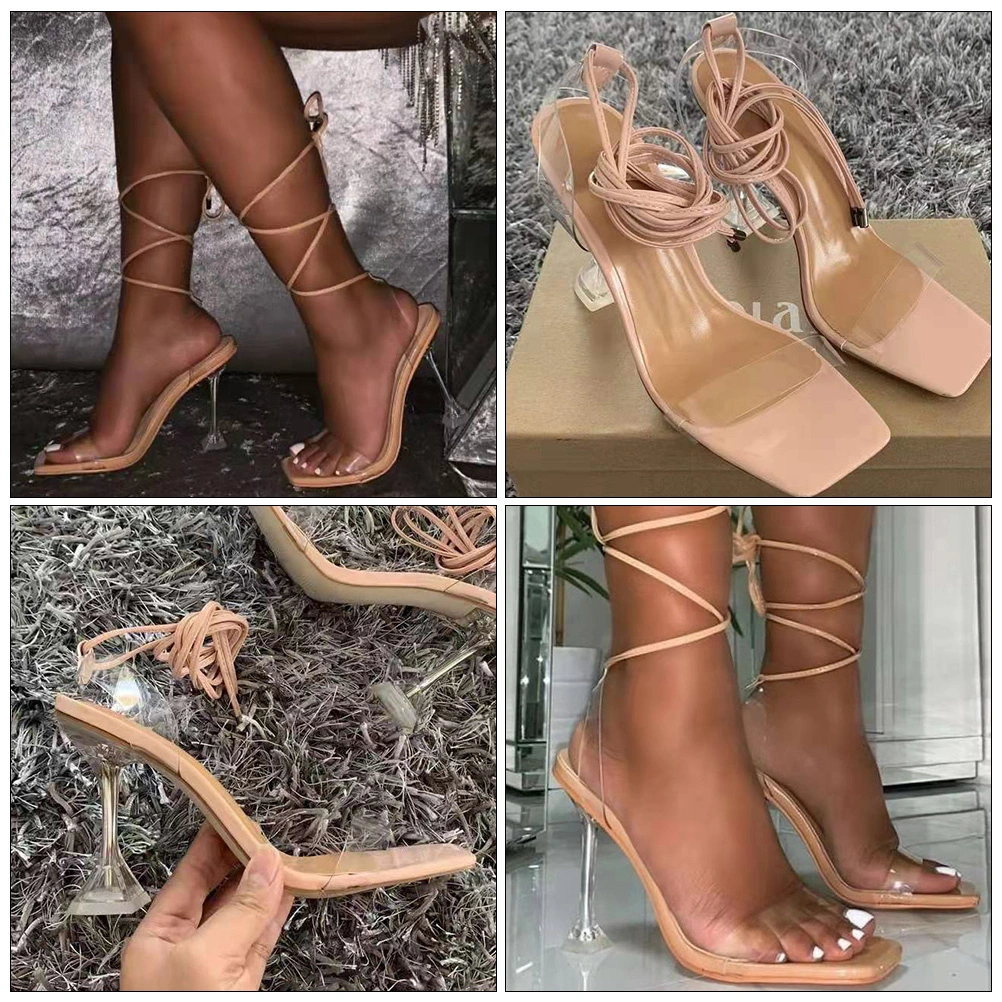 1 Pair Fashion Women High-heeled Shoes Lace-up High Heel Shoes Stylish Shoes