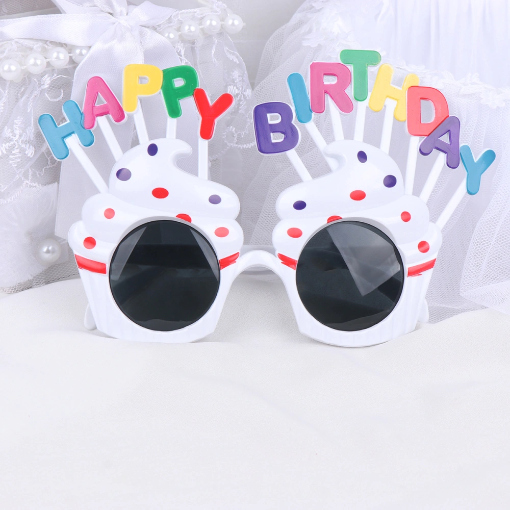 2pcs Birthday Party Eyeglasses Grey Optic White Frame Eyewear Decorative Photo Props Cake Design Eye Glasses Funny Birthday Party Costume Accessaries