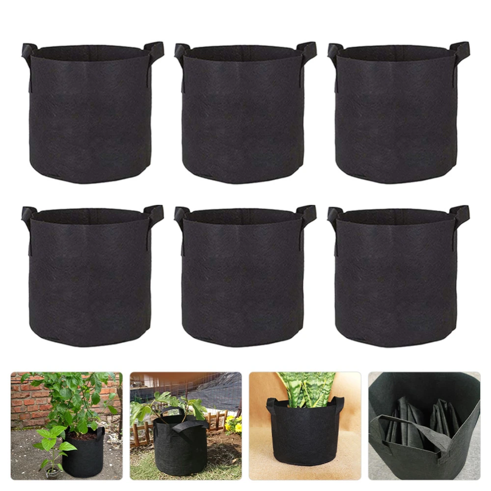 6pcs Plant Growing Bags Vegetable Nursery Bags Flower Nursery Bags with Handles