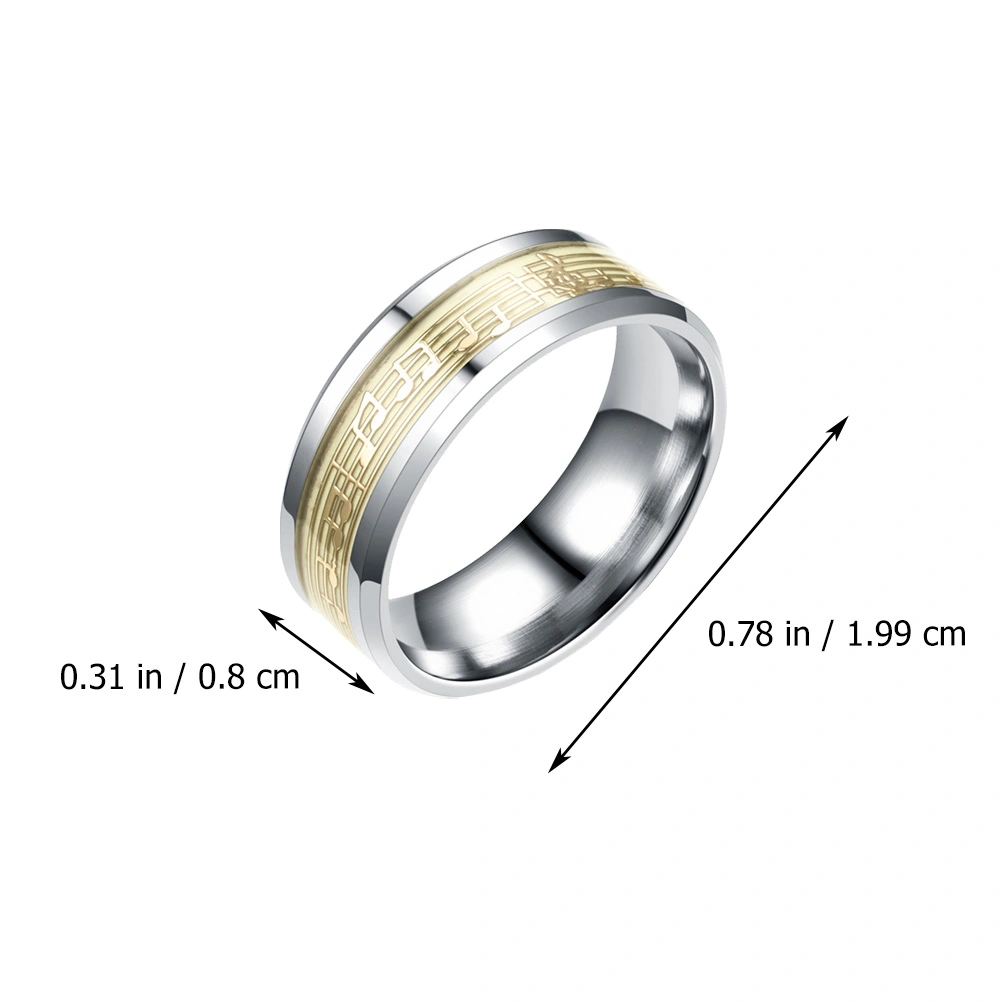 1Pc Luminous Musical Notation Ring Finger Ring Fashion Finger Jewelry (Golden)