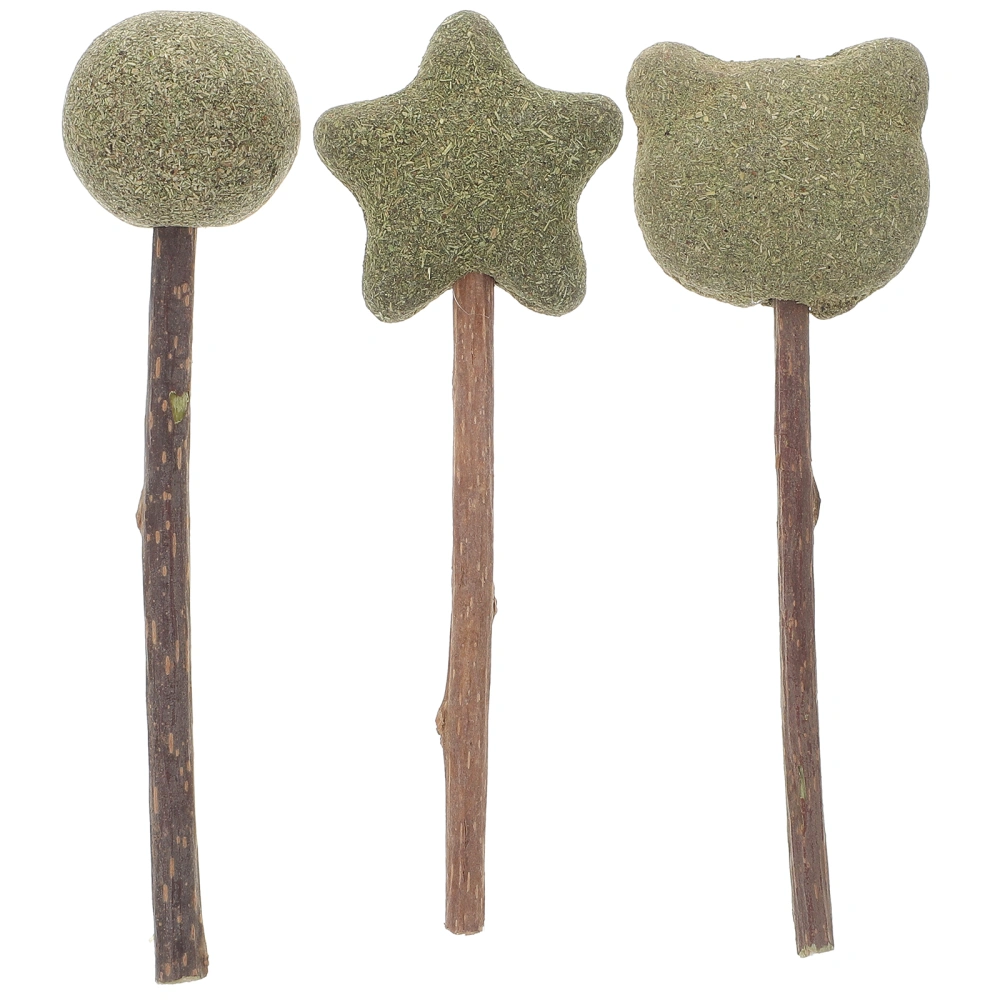 3Pcs Catnip Stick Cat Molar Catnip Lollipop Kitten Edible Toy Cat Chew Toy