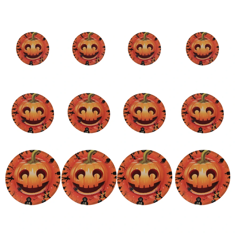 1 Set 12 Sheets Novel Halloween Wall Sticker Decals Floor Sticker Creative Halloween Wall Decorations Halloween Supplies for Home Restaurant Party (Orange)