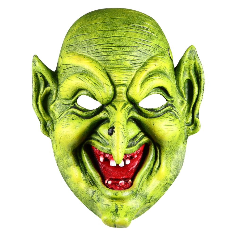 Scary Face Head Mask Halloween Witch Costume Realistic PU Mask for Party Cosplay