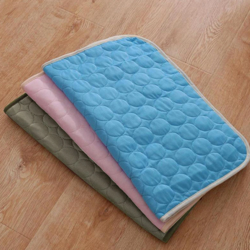 Pet Ice Pad Cold Ice Silk Pet Bed Summer Kennel Cushion Cat Cool Blanket Size 1 (Coffee)