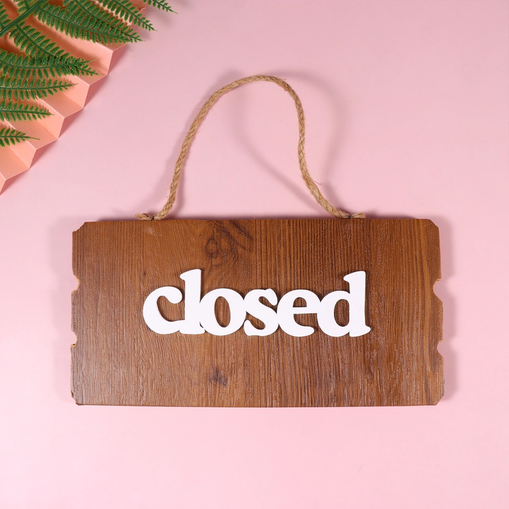 Retro Hanging Board Open Closed Decorative Hanging Board Wall Door Wooden Two-Sided Hanging Board for Store