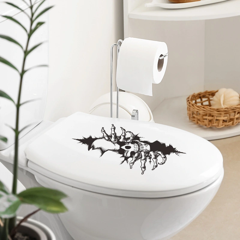 Skull Wall Sticker Skull Toilet Sticker Wall Decals Halloween Wall Stickers