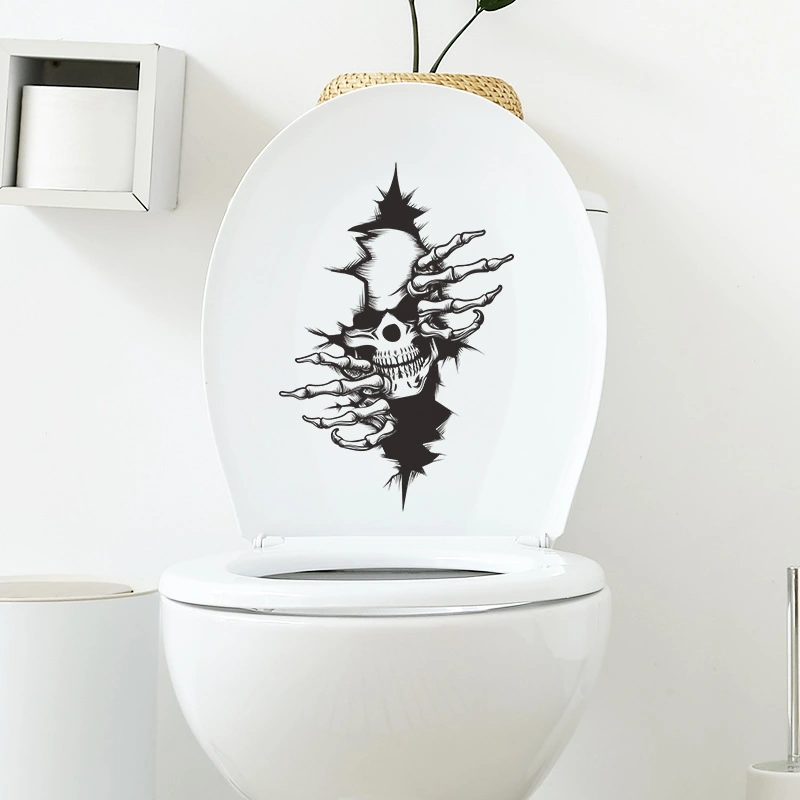 Skull Wall Sticker Skull Toilet Sticker Wall Decals Halloween Wall Stickers