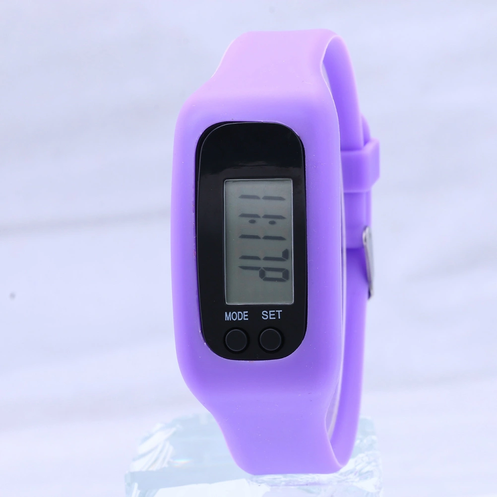 LED Multi Function Pedometer Leisure Sports Watch Calorie Monitoring Electronic Watch Purple