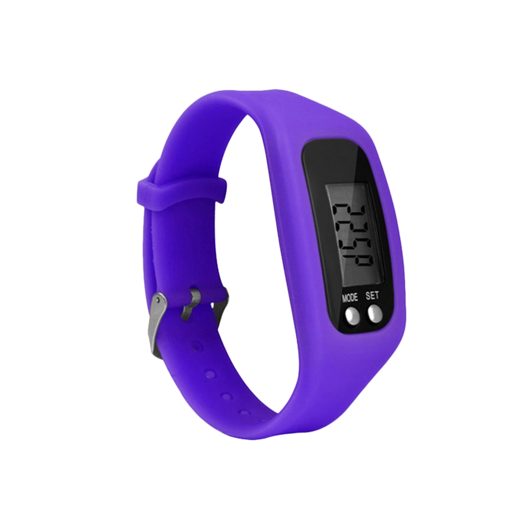 LED Multi Function Pedometer Leisure Sports Watch Calorie Monitoring Electronic Watch Purple