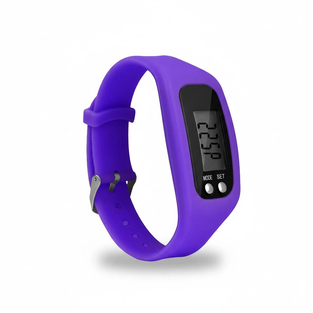 LED Multi Function Pedometer Leisure Sports Watch Calorie Monitoring Electronic Watch Purple
