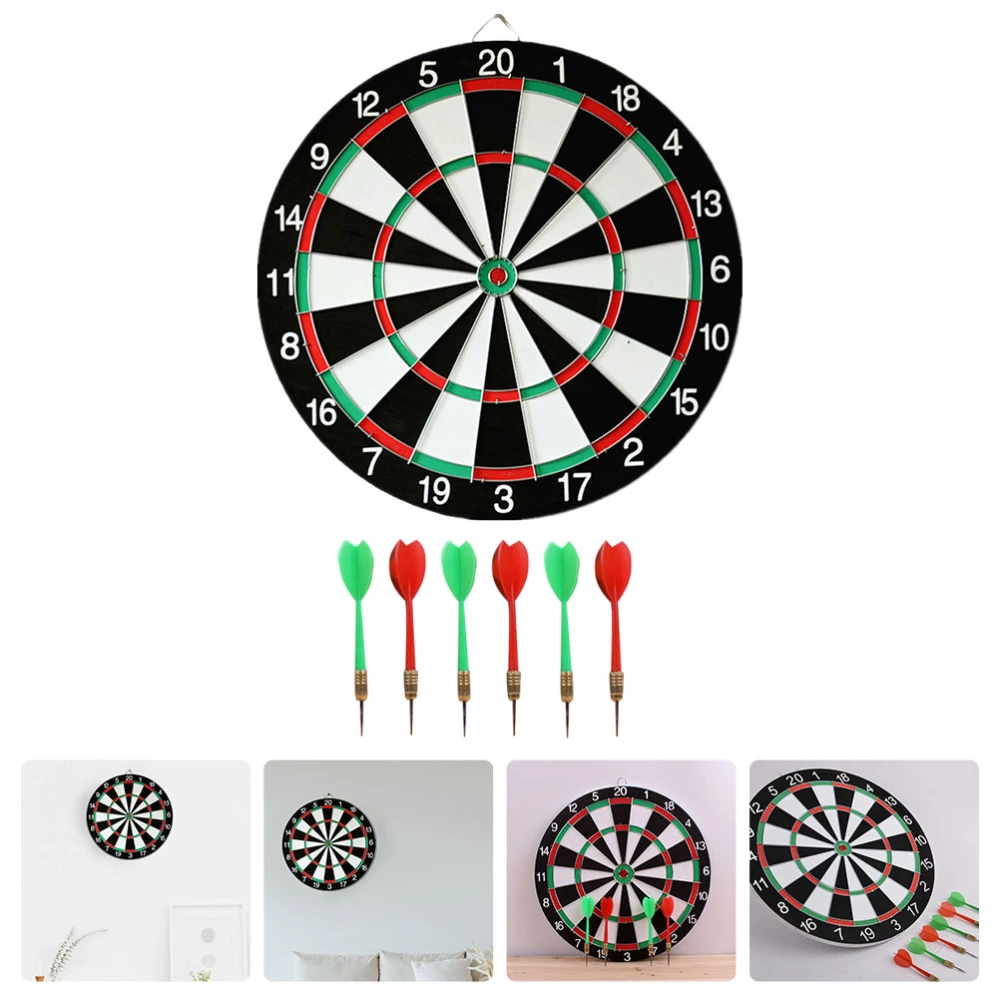 1 Set Dart Board Toy Double-sided Dart Board with Throwing Darts (Assorted Color)