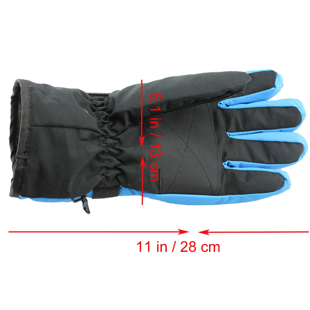 Men's Water Resistant Windproof Snow Protection Warm Adjustable Winter Sportswear Snowboard Ski Gloves (Black)