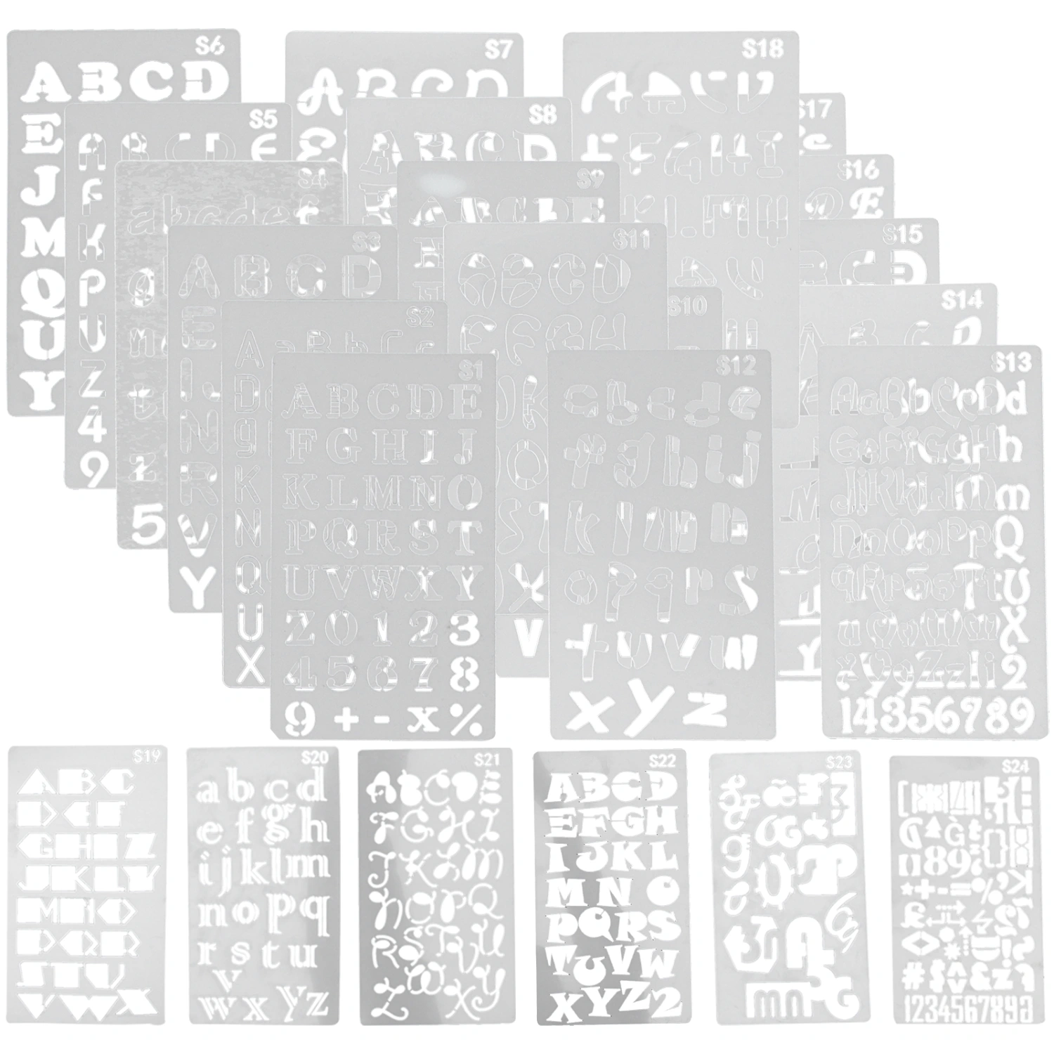 24Pcs Letter Stencils English Alphabet Stencils Hollow Painting Templates DIY Scrapbook Graffiti Stencils