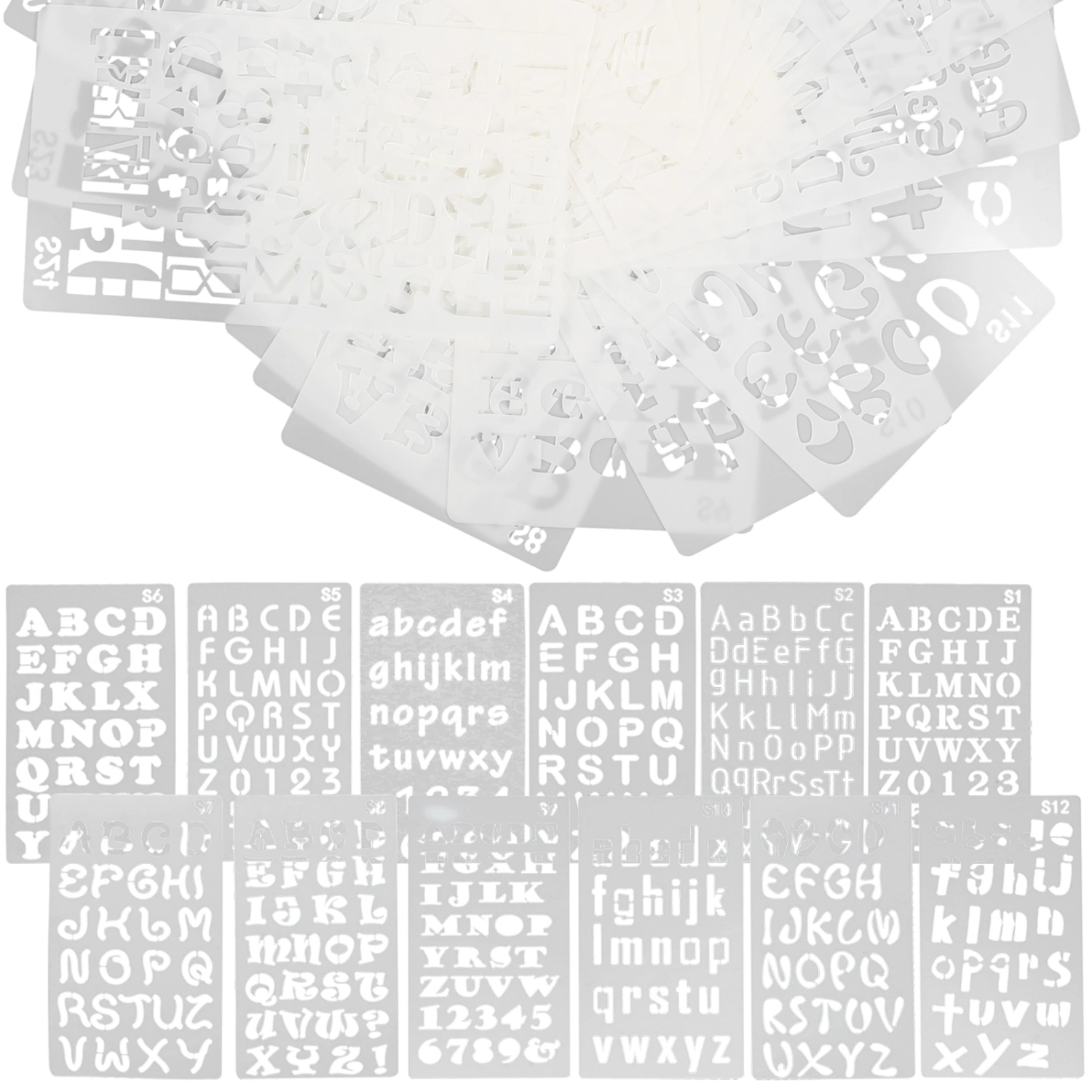 24Pcs Letter Stencils English Alphabet Stencils Hollow Painting Templates DIY Scrapbook Graffiti Stencils