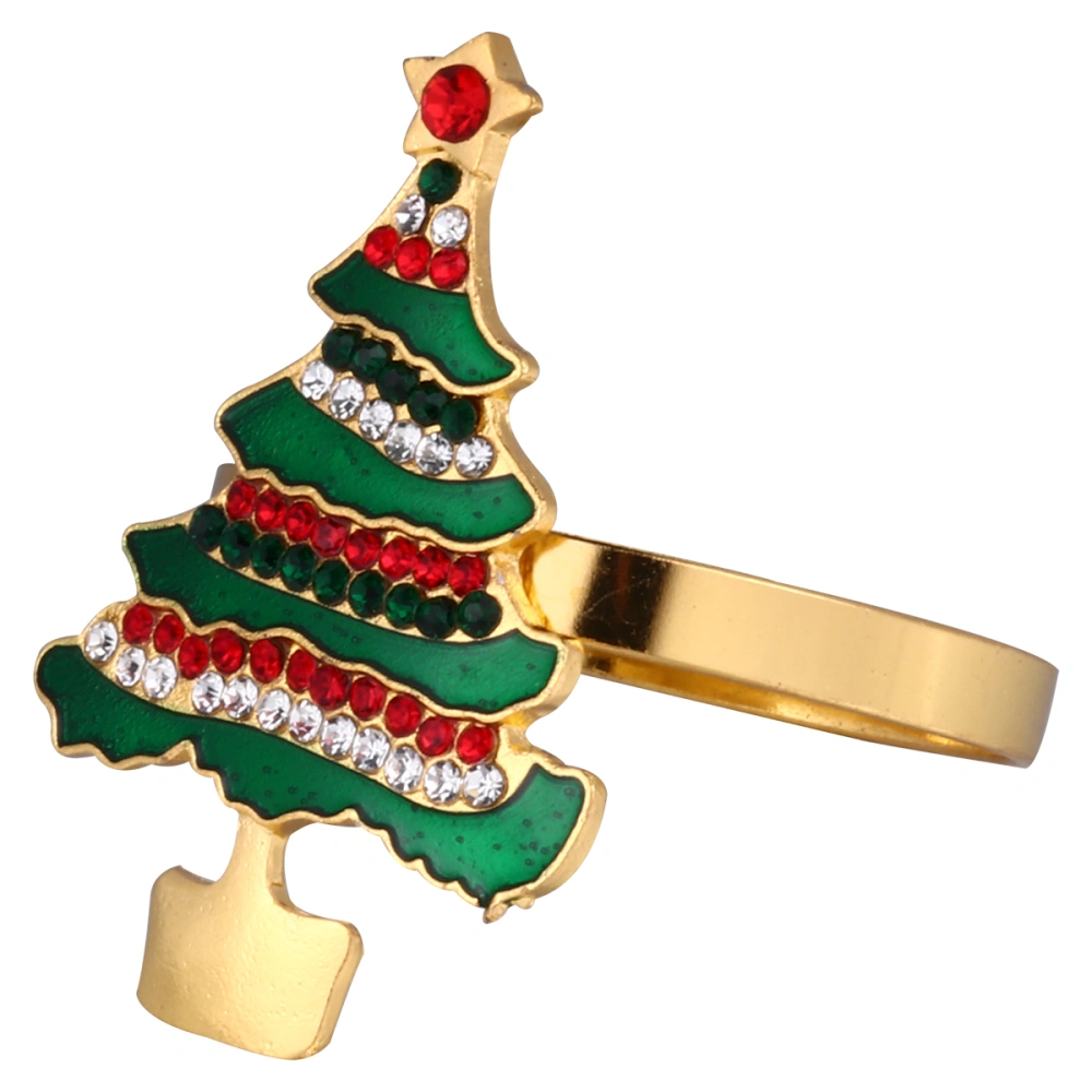 1pc Christmas Tree Designed Napkin Ring Alloy Napkin Buckle (Assorted Color)