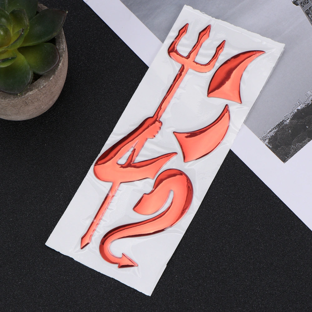 3D Metal Plating Devil Car Truck Motor Auto Decal Badge Sticker (Red)