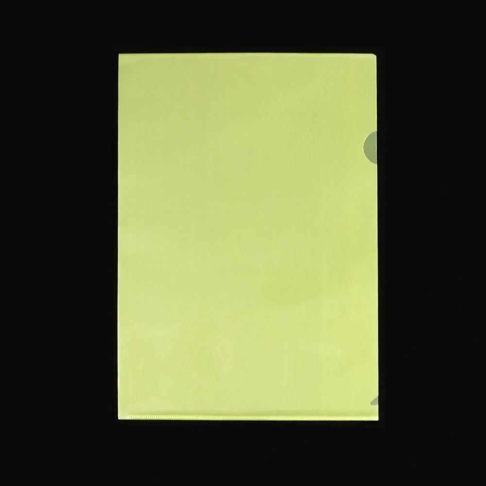 30pcs A4 Transparent Stationery File Folder L Type Folder PP Document Expanding File (Yellow)