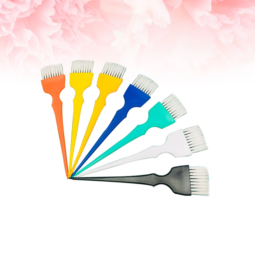 7pcs Random Color Brush Hair Dyeing Tool Hair Coloring Brush Highlights Color Mixing Stirrer Kit For Hairdressing