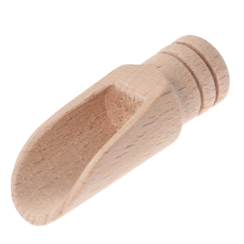 6pcs Wooden Coffee Tea Scoops Mini Candy Bath Salt Spices Flavors Spoons - 1.8x5.1cm