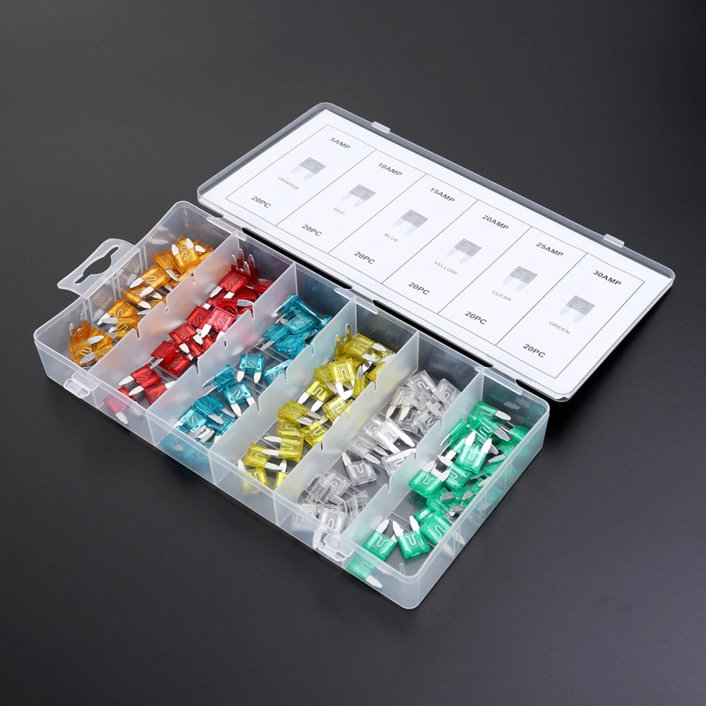 120pcs Car Fuse Assorted Car Truck Standard Fuse Assortment Automotive Replacement Fuses Accessories