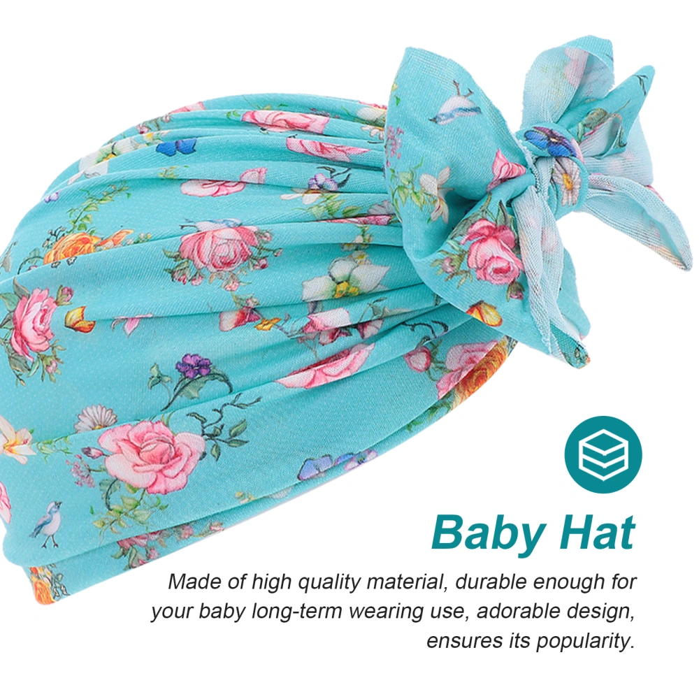 3PCS Kids Printed Bowknot Turban Hat Delicate Turban Hat Colorful Turban Hat