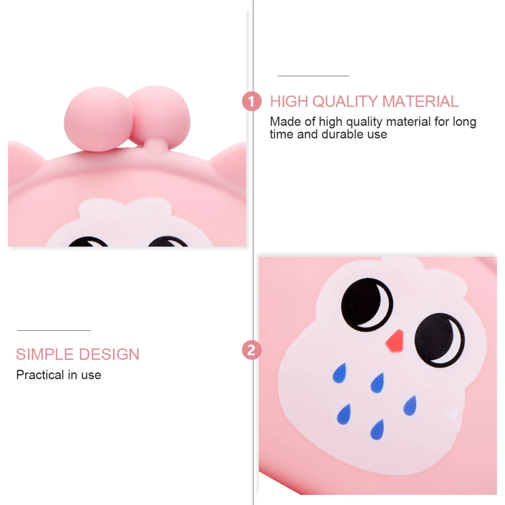 Kawaii Cartoon Animal Silicone Jelly Coin Purse Mini Wallet - Pink (Owl)