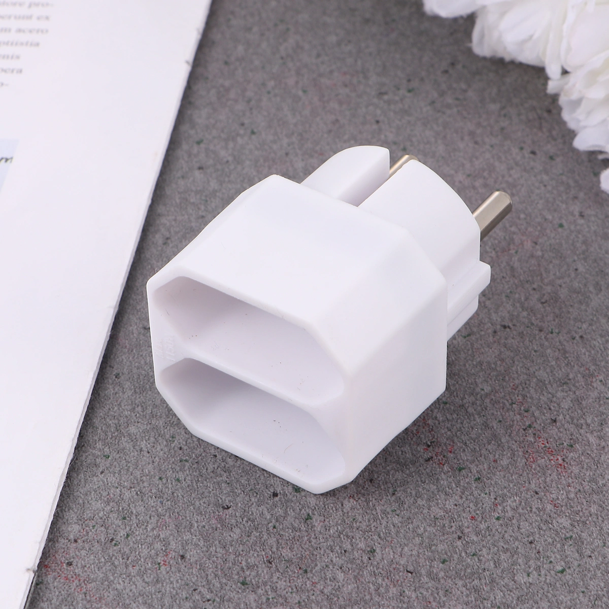 2pcs 1 To 2 Ways European German Conversion Plug Power Adapter Socket Extension Socket (EU Plug)