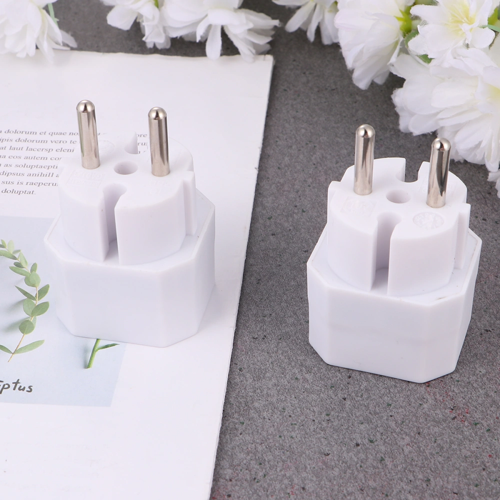 2pcs 1 To 2 Ways European German Conversion Plug Power Adapter Socket Extension Socket (EU Plug)