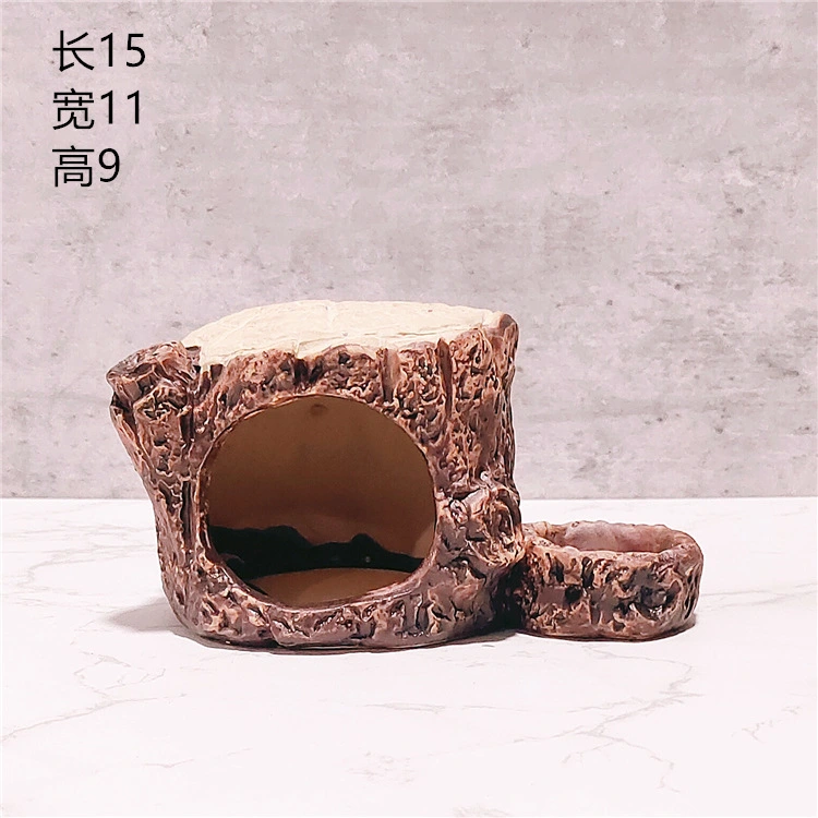 Ceramic Hamster Hideout Hamster Stump Shape Cooling Nest for Hamster Small Pet Hiding House