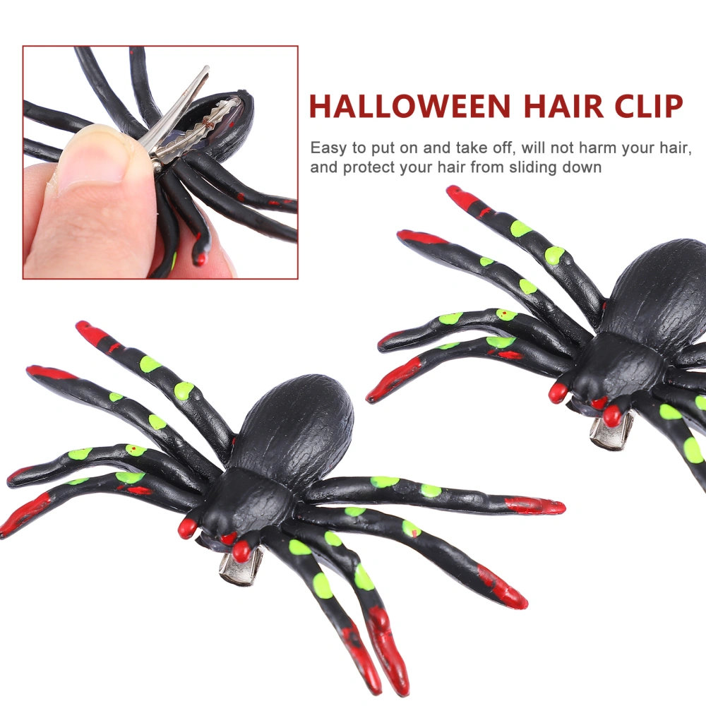 4pcs Halloween Duckbill Hair Clip Plastic Spider Barrettes Hair Accessories