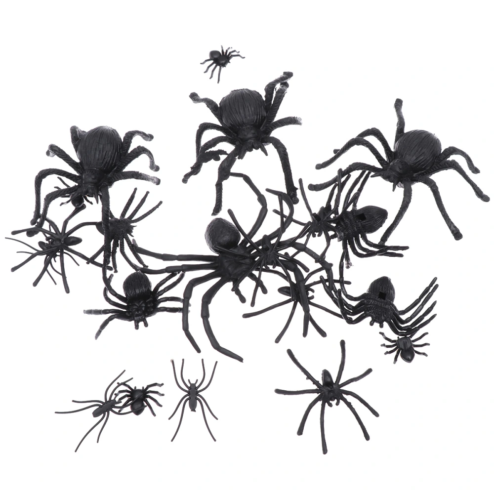 16pcs Halloween Plastic Spider Realistic Imitation Spider Horror Tricky Spider for Party and Bar