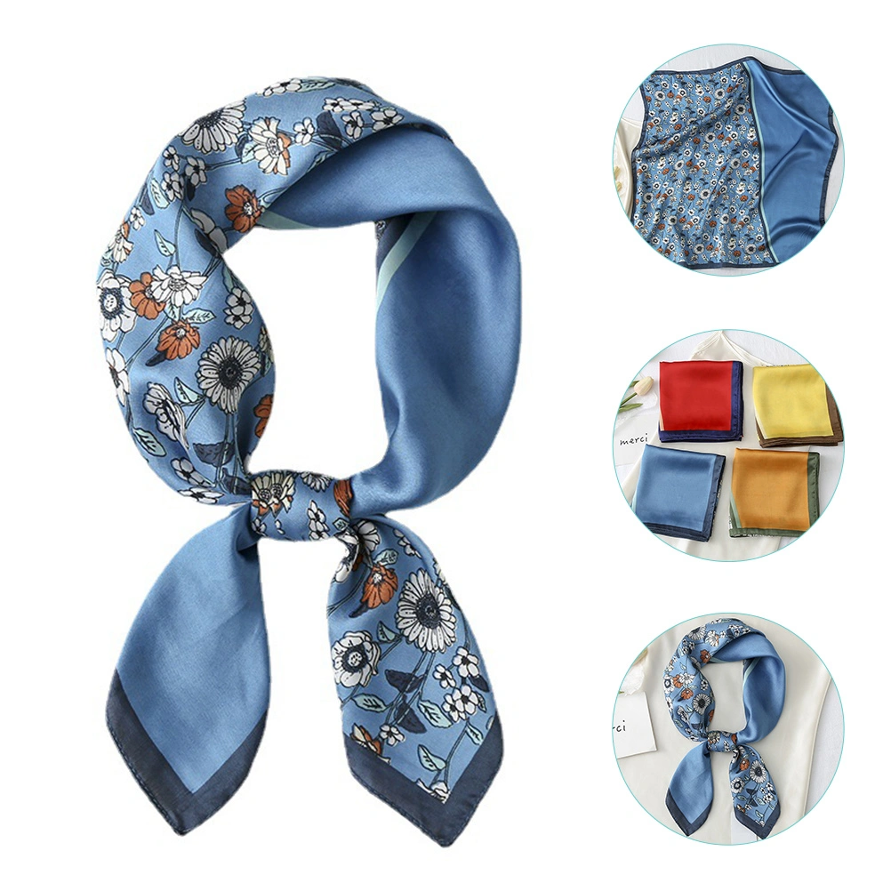 Satin Scarf Floral Scarf Stewardess Scarf Fashion Printing Square Scarf Silk Scarf