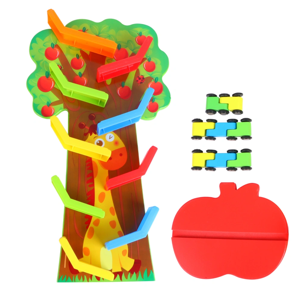 Wooden Kids 9-Layer Track Fruit Tree Glide Car Playthings Slider Ladder Toys Early Educational Supplies