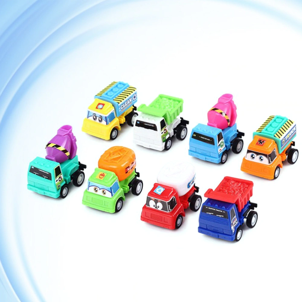 8Pcs Mini Car Models Pull Back Combination Toys Box-packed Educational Toys for Children Kids(Mixed Pattern)