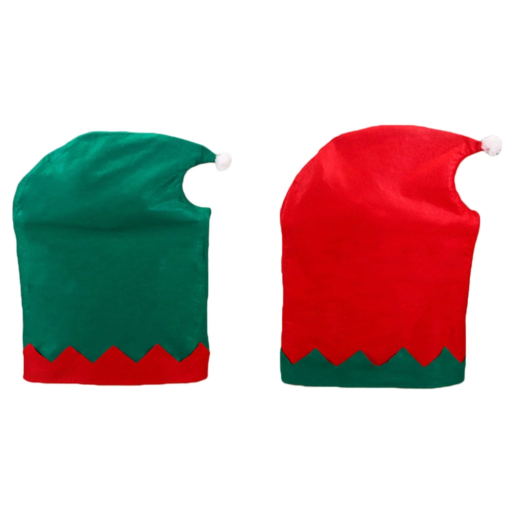 4Pcs Fashion Christmas Decorations Non-woven Elf Chair Set Stool Set Chair Cover Chair Cover(Green and Red)