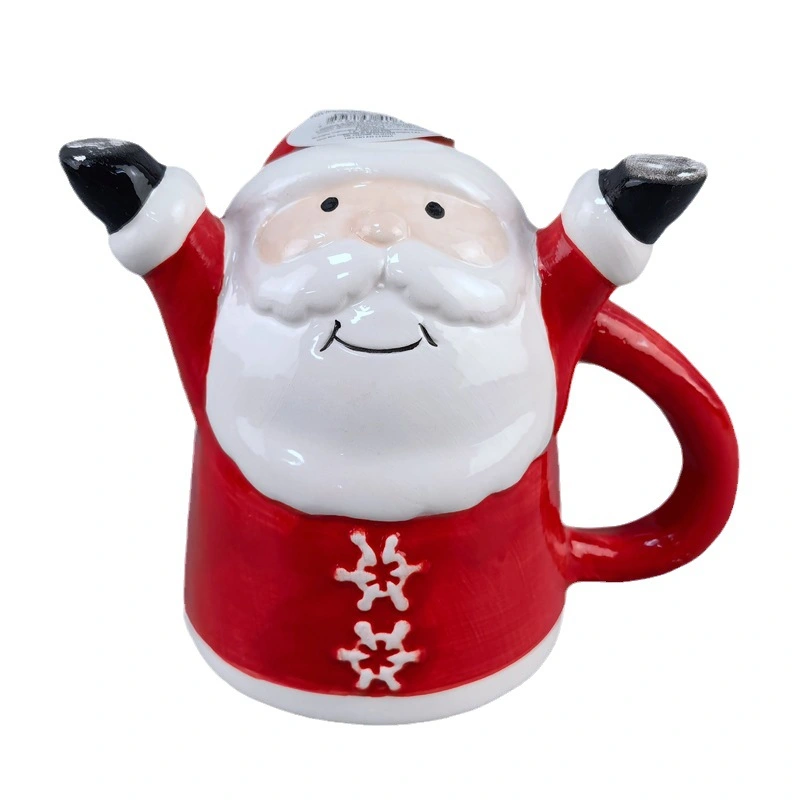 Christmas Coffee Mug Santa Claus Shaped Water Cup Cartoon Drinking Cup With Handle