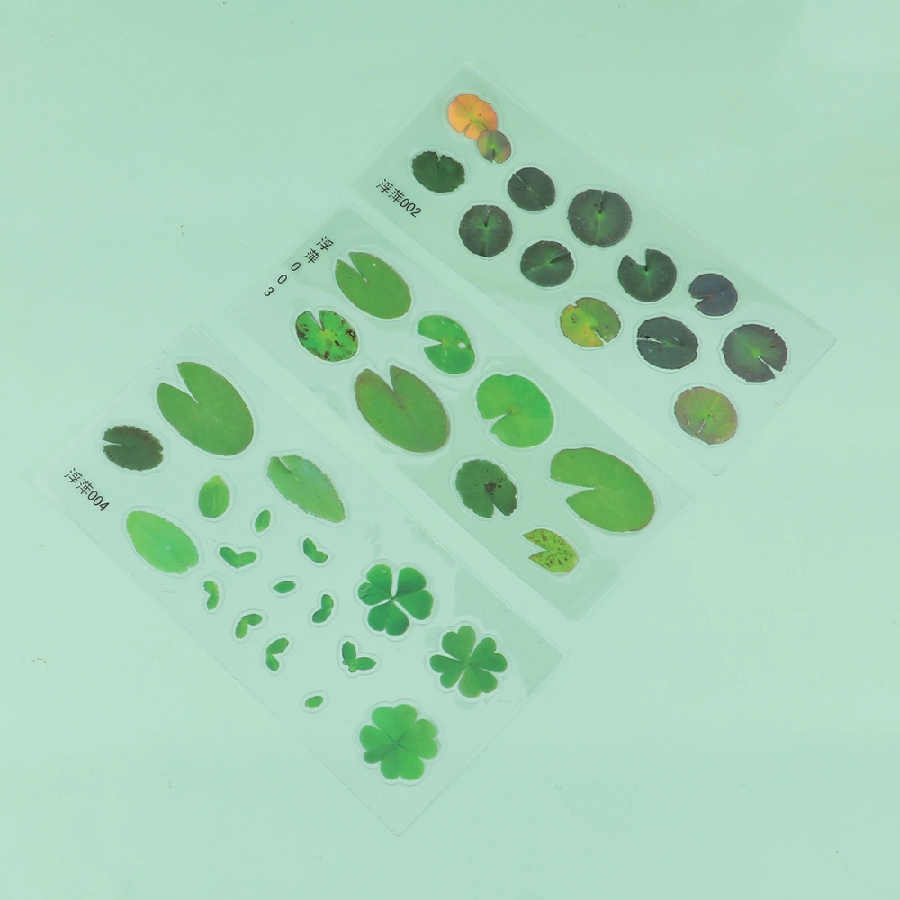 5 pcs 3D Simulation Decorative Epoxy Resin AB Glue Plant Material Stickers Plant and Duckweed Decals for DIY