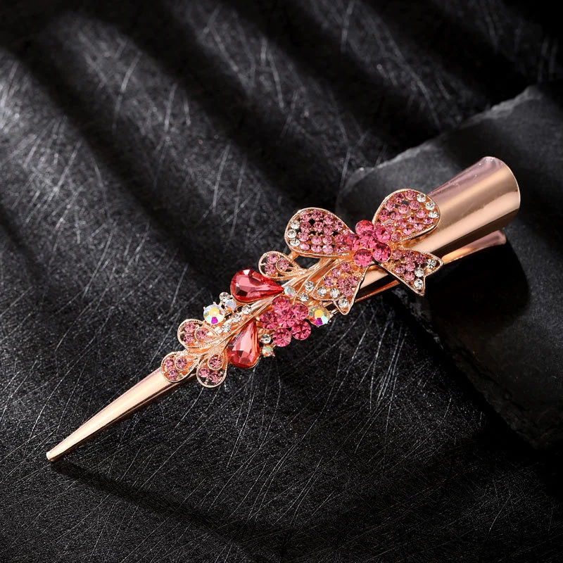 Crystal Alligator Hair Clip Bling Duckbill Hair Barrette Vintage Hair Accessory for Women