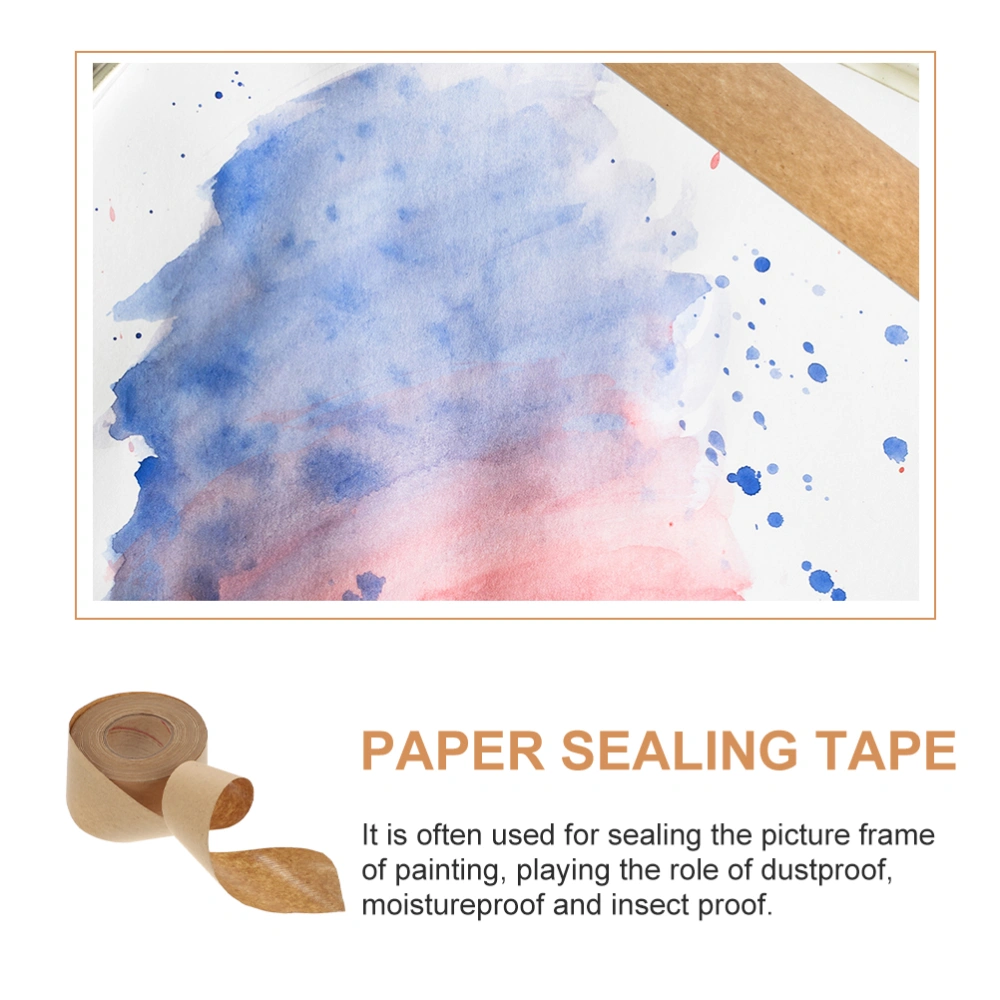 2 Roll of Convenient Water Activated Sealing Tape Writable Kraft Packing Tape