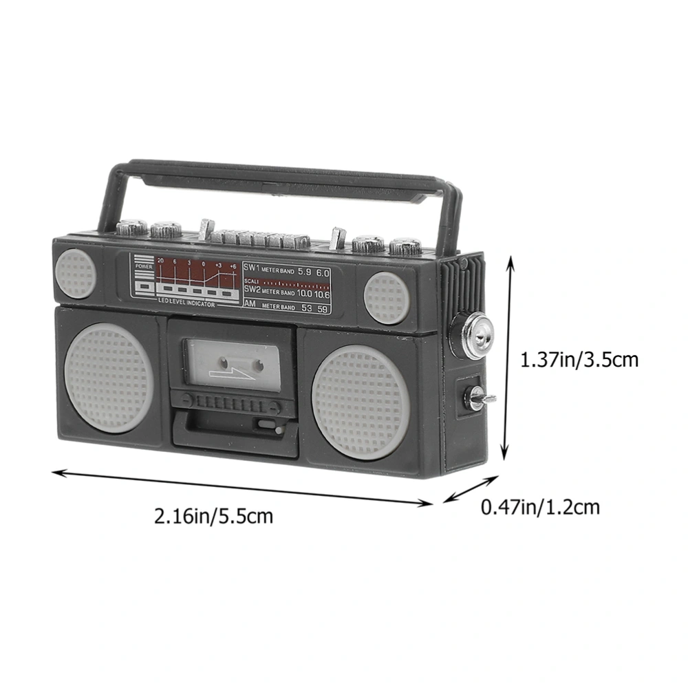 2Pcs Mini Radio Figurines Miniature Retro Radio Statues Mini House Radio Models Mini House Decors