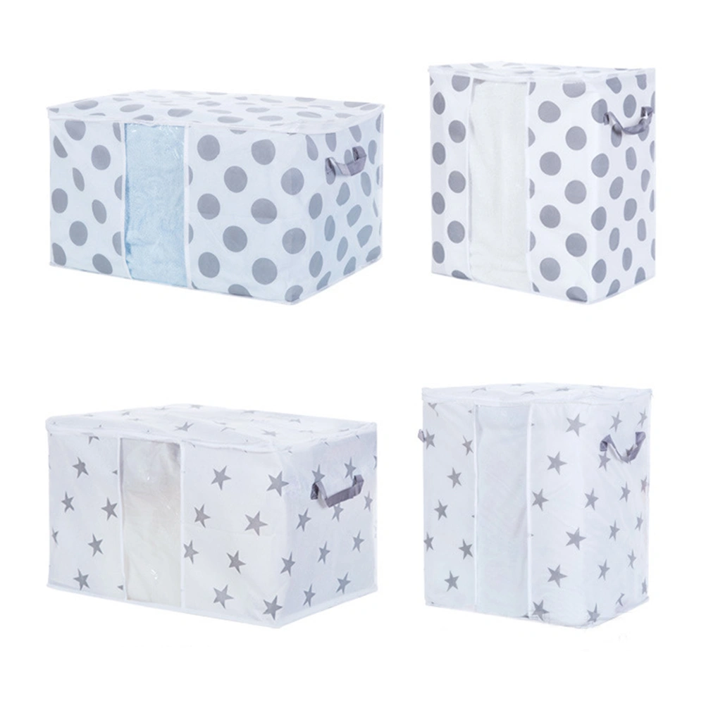 Storage Bag Non-woven Fabrics Dot Foldable Closet Box Pouches for Clothes Blanket Quilt - Size L