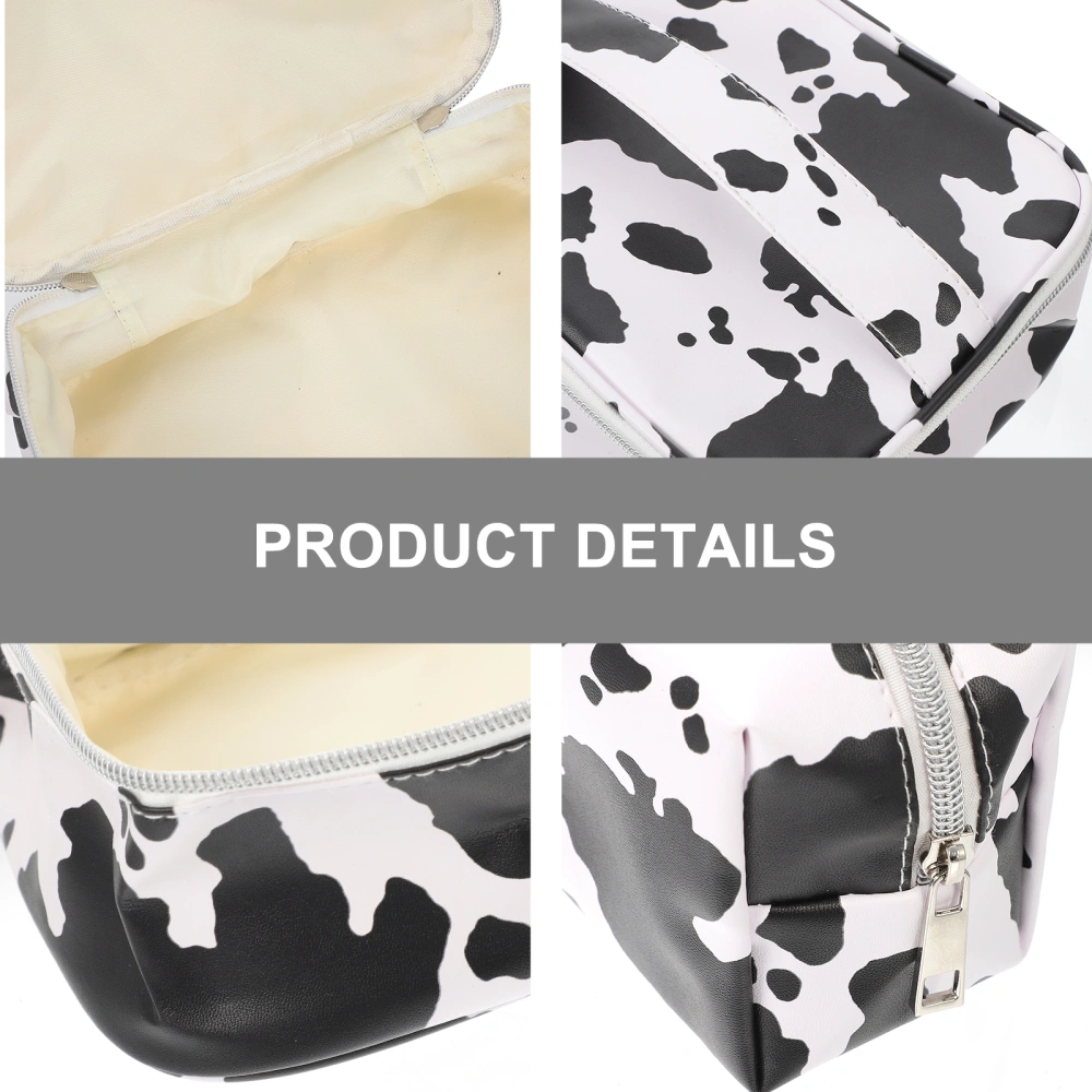 3pcs Professional Makeup Bag Cow Printing Cosmetic Bag Makeup Storage Pouch