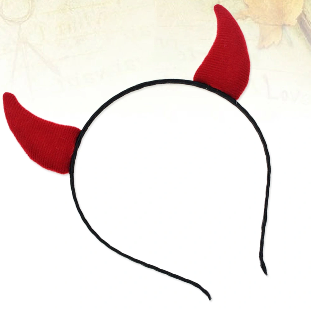 6pcs Halloween Devil Horns Headband Red Ears Hair Band Hair Headpiece Decoration Props for Cosplay Costume Party (Ox Horns)