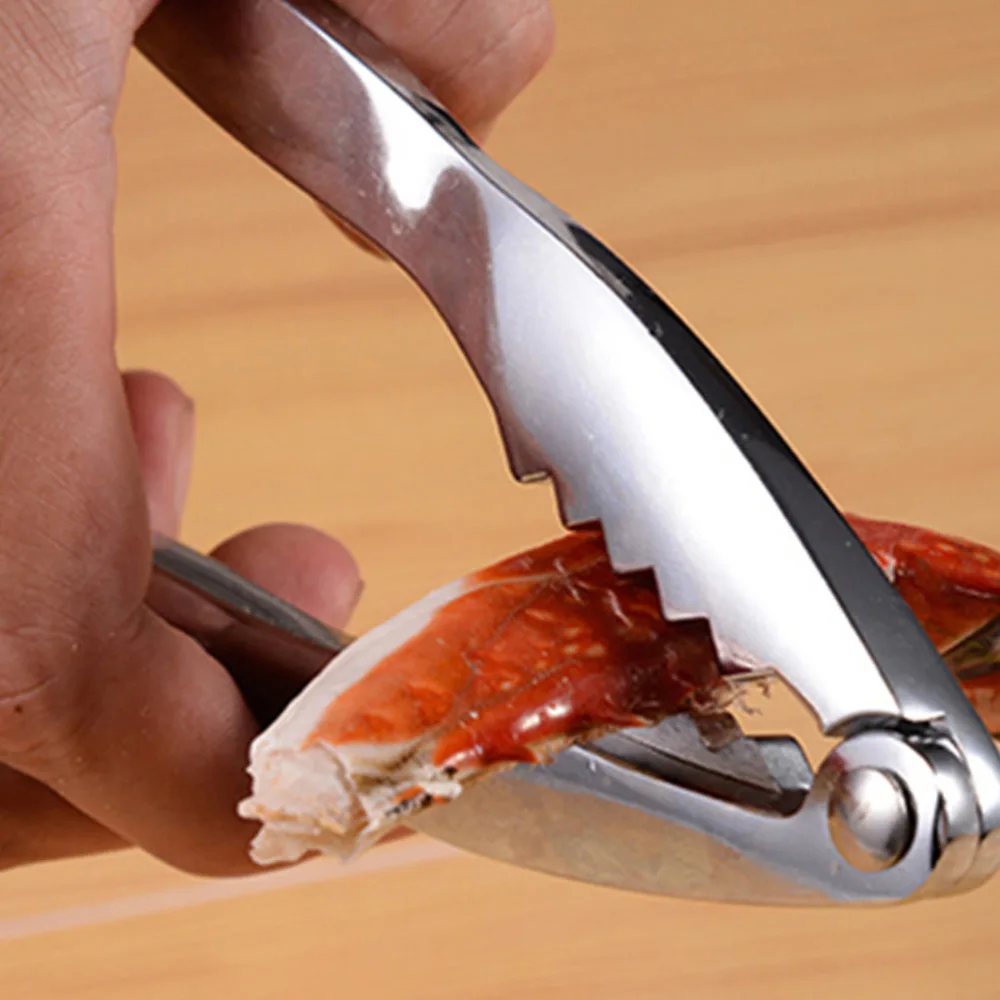 1Pc Seafood Crab Pincer Walnuts and Nuts Plier Seafood Opening Tool (Silver)