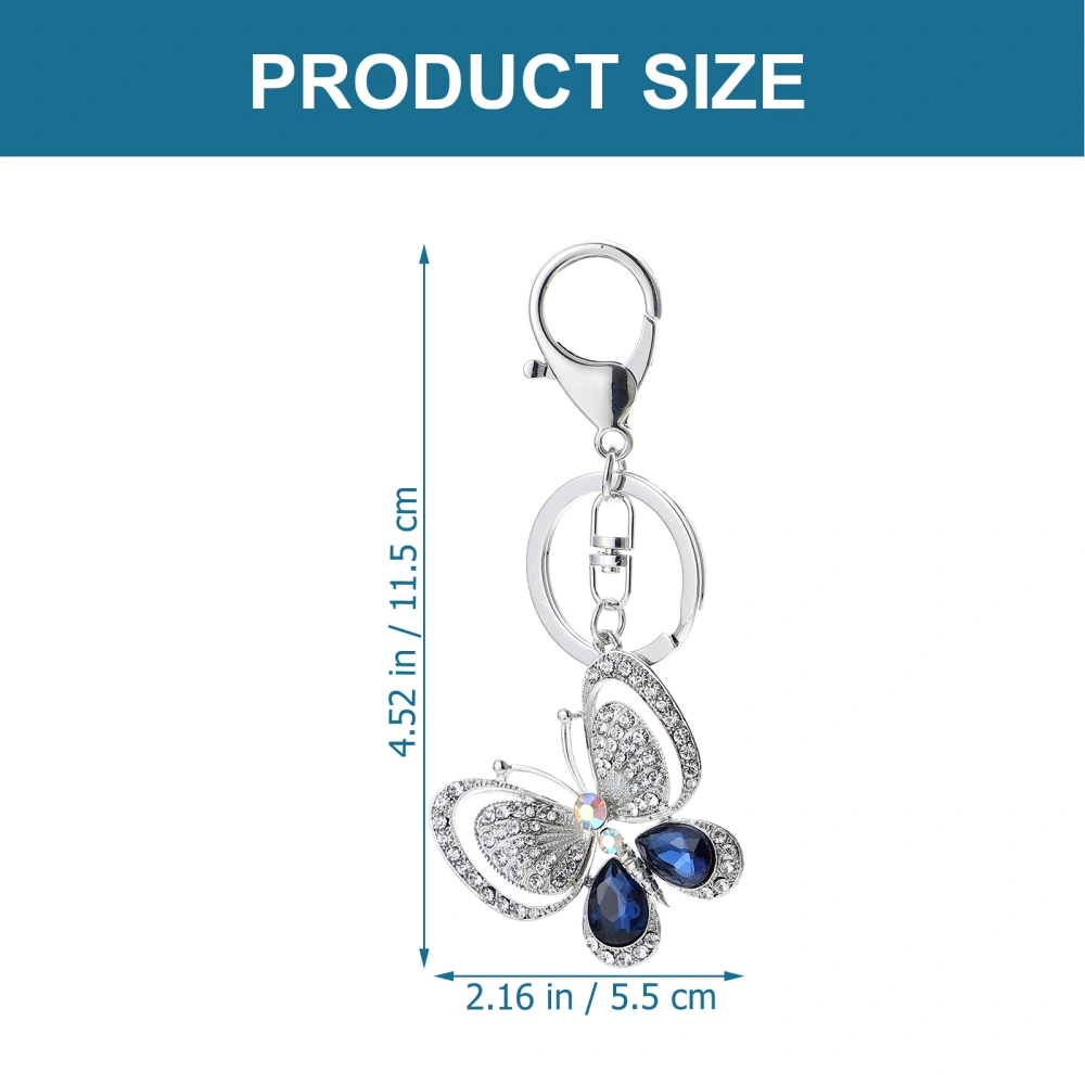 Diamond Butterflies Shape Key Chain Car Key Pendant Bag Decorative Pendant