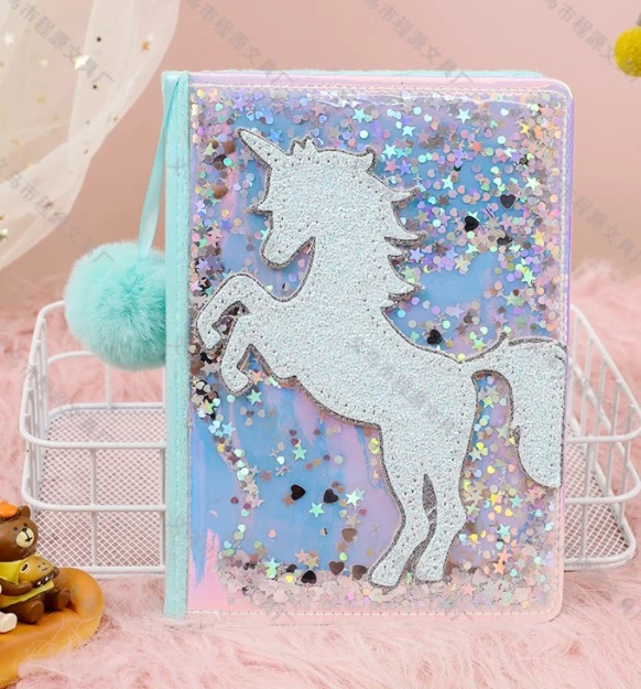 Lovely Fluffy Notebook Girls Writing Notebook Delicate Cartoon Unicorn Note Book Small Diary Book