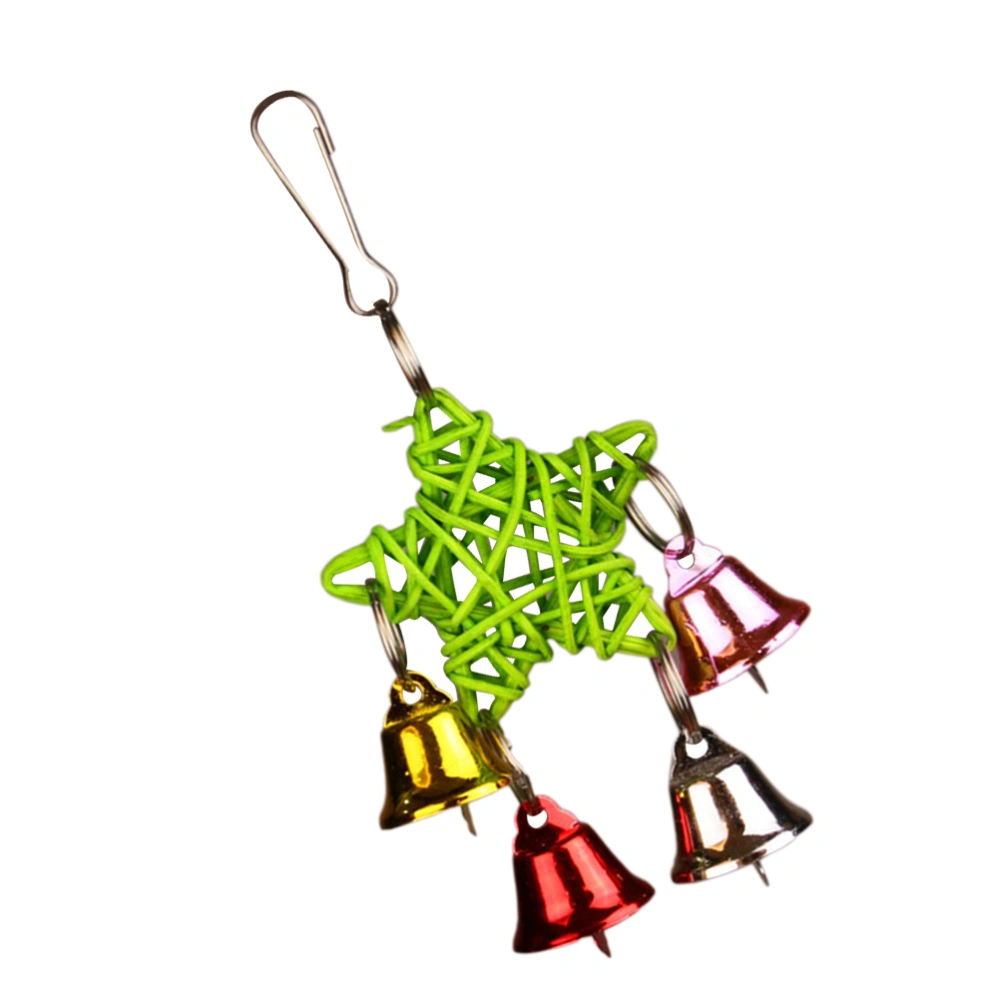 1Pc Pet Parrot Toy Creative Five-pointed Star Shaped Wind Chime Pendant Pet Bird Decorative Toy Cage Accessories (Mixed Color)