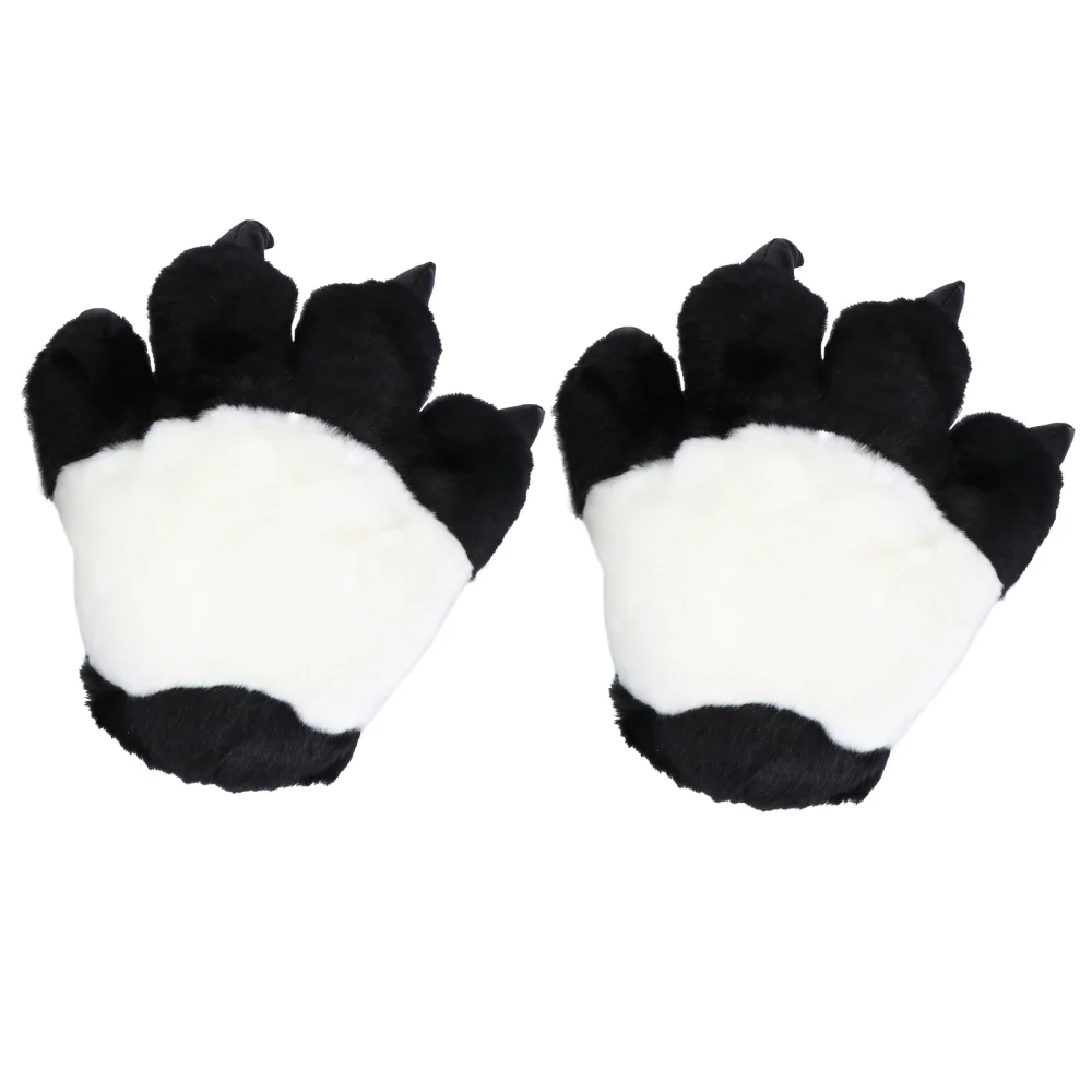 1 Pair Panda Claw Gloves Plush Gloves Warm Winter Gloves Panda Role-play Props