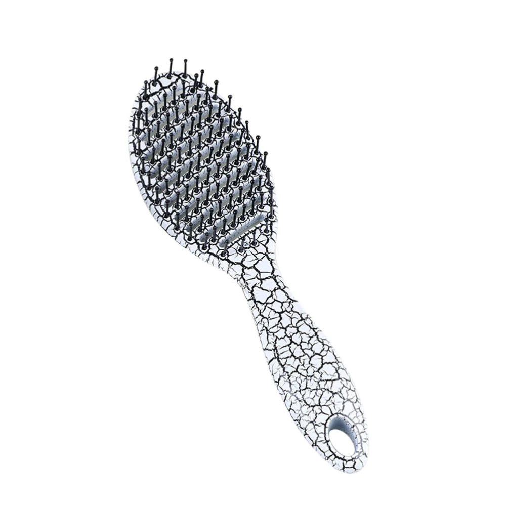 Anti-static Scalp Comb Curved Massage Comb Slotted Hair Brush for Curly and Tangled Hair(White)