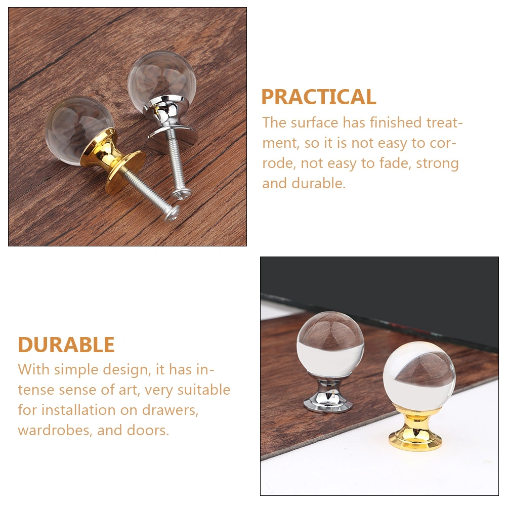 4Sets Crystal Glass Drawer Knobs Crystal Ball Dresser Knobs Cabinet Handles